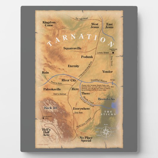 ターネーションはどこだ?(おもしろい地図) フォトプラーク (正面)