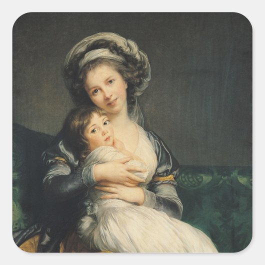 ターバンの自画像と彼女の子供, 1786 スクエアシール (正面)