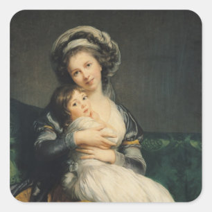 ターバンの自画像と彼女の子供, 1786 スクエアシール