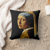 ターバンを持つ少女/真珠のイヤリングを持つ少女 クッション (ブランケット)