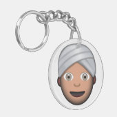 ターバンEmojiを持つ人 キーホルダー (正面左)