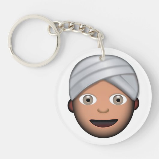 ターバンEmojiを持つ人 キーホルダー (正面)