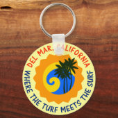 ターフがサーフに出会うカリフォルニアのデル・マー キーホルダー (正面)