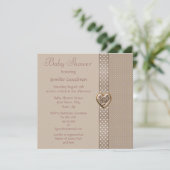 ターペボエレガントウ&ハート宝石ベビーシャワー 招待状 (スタンド正面)