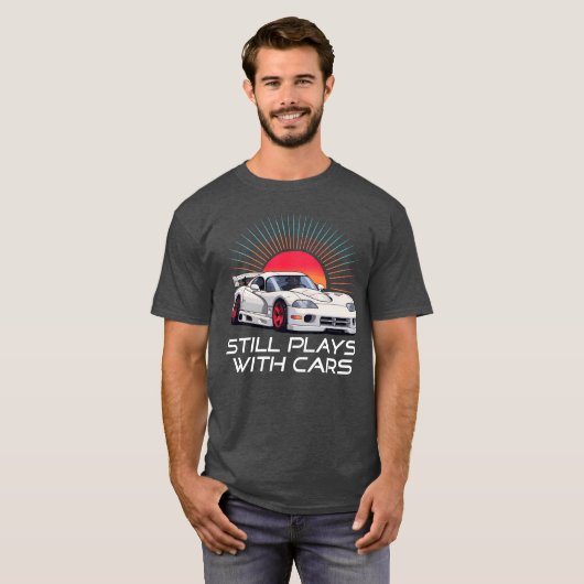 ターボスポーツカーエキゾチックなレースカーガイ恋人 Tシャツ (正面フル)