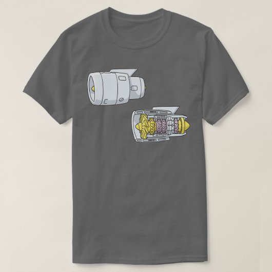 ターボファンジェットエンジン Tシャツ (デザイン正面)
