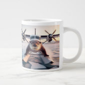 ターボプロップツインエンジンフロート飛行機ブッシュカナダ ジャンボコーヒーマグカップ (右)