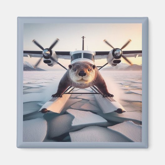 ターボプロップツインエンジンフロート飛行機ブッシュカナダ マグネット (正面)