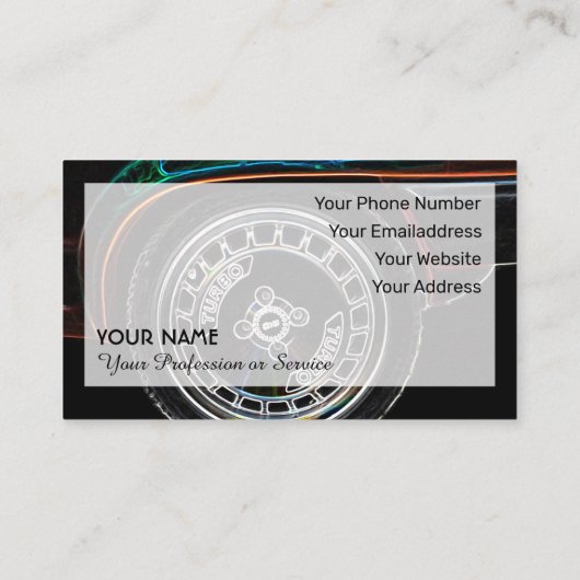 ターボポップ・アートの車のチューニング専門家のためのネオンアート 名刺 (裏面)