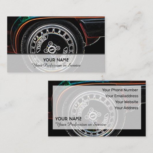 ターボポップ・アートの車のチューニング専門家のためのネオンアート 名刺 (正面/裏面)