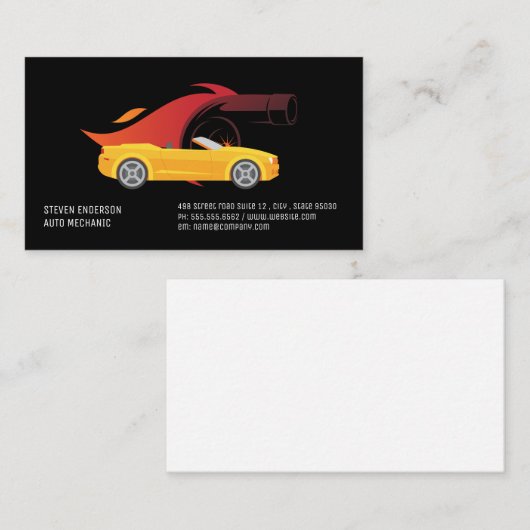 ターボ火災 | Yellow Car 名刺 (正面/裏面)