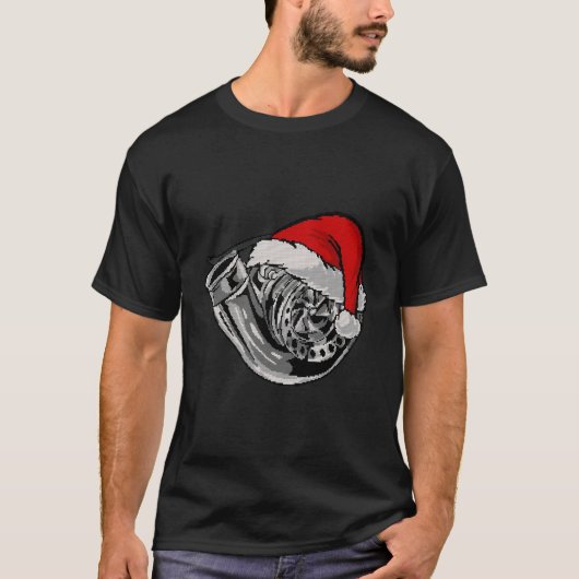 ターボ醜いクリスマスカー愛好家レーシングドリフチン Tシャツ (正面)
