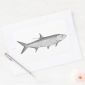 ターポンのロゴ（ラインアート） 長方形シール (封筒)