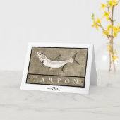 ターポンのヴィンテージの黒く及び白い挨拶及びメッセージカード カード (黄色い花)