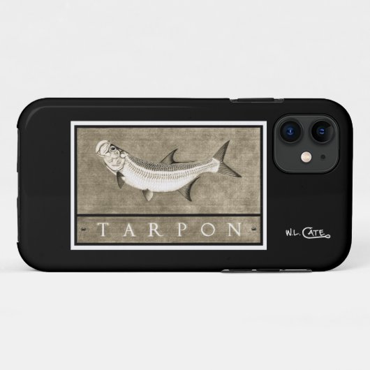 ターポンのヴィンテージの黒く及び白いiPhone 5の箱 Case-Mate iPhoneケース (裏面(横))