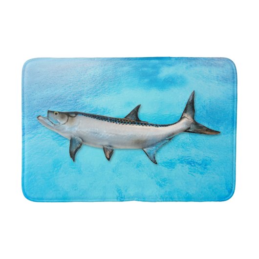 ターポン 塩水魚 青い海 バスマット (正面)