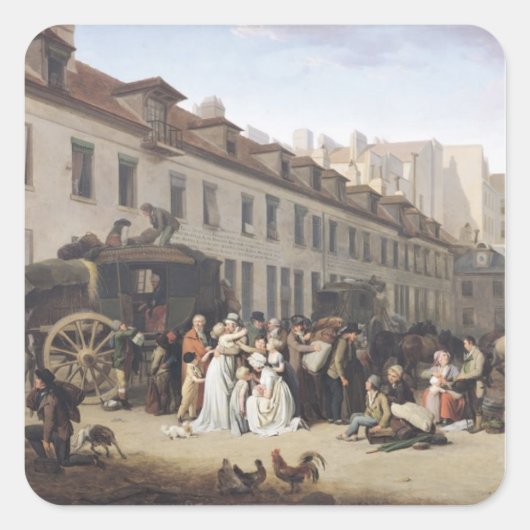 ターミナルでのステージコーチの到着 スクエアシール (正面)