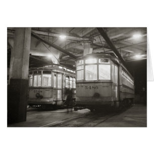 ターミナルのトロリーバス、1943年