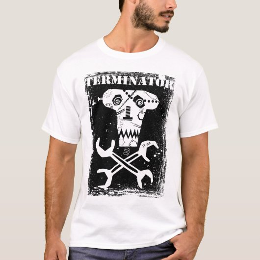 ターミネーターのスカルのデザイン Tシャツ (正面)