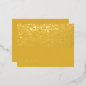 ターメリックとゴールドフォイルの結婚式招待状 箔シーズンポストカード (正面/裏面)