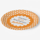 ターメリックオレンジの柑橘類幾何学 ペーパープレート (アングル)