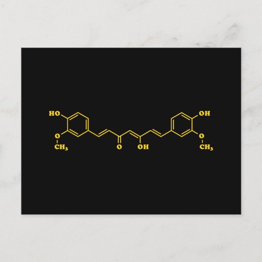 ターメリッククルクミン分子化学式 ポストカード (正面)