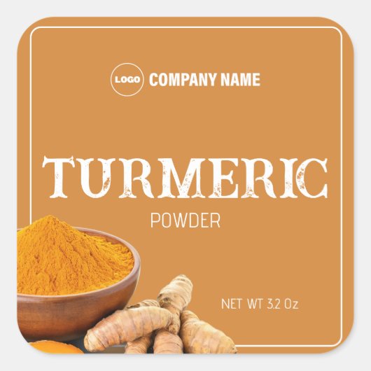ターメリックスパイスカスタムレーベルシール スクエアシール (正面)