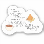 ターメリック、ジンジャーおもしろい、紅茶引用文 シール (正面)