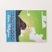 タール火山ボルケーノフィリップヴィンテージ旅行ポスター ジグソーパズル (横)