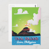 タール火山ボルケーノフィリップヴィンテージ旅行ポスター ポストカード (正面/裏面)