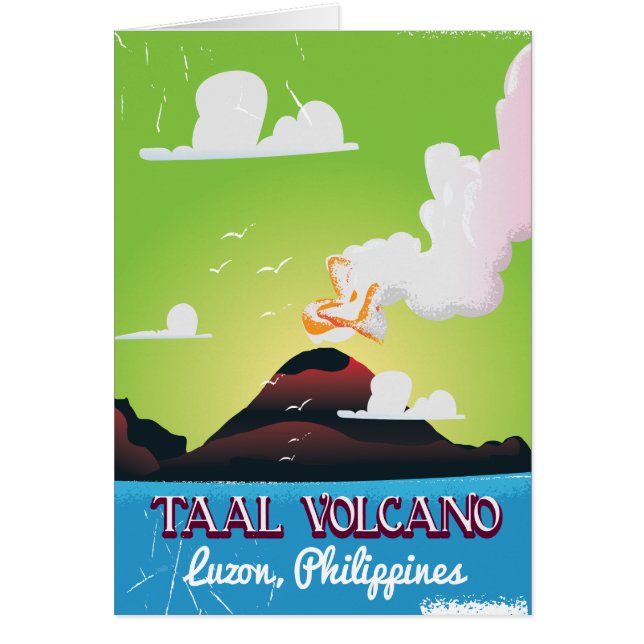 タール火山 フィリピン ビンテージ旅行ポスター (正面)