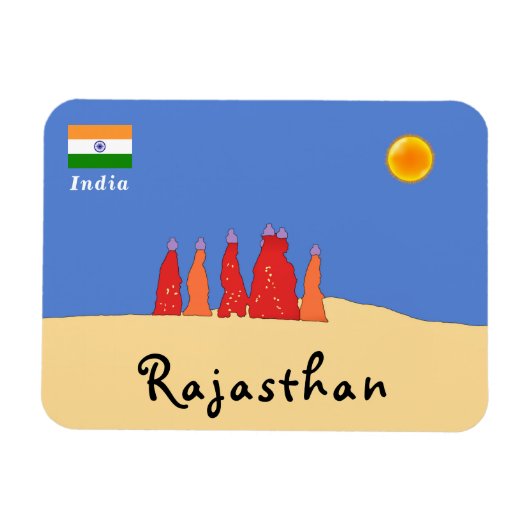 タール運砂漠の女性の水 – ラジャスタン マグネット (横)