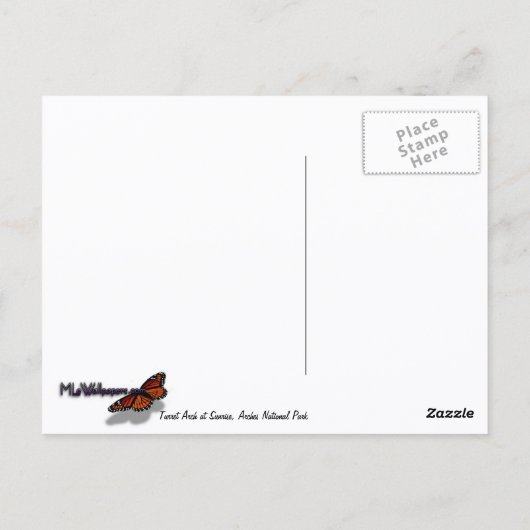 ターレットアーチアットサンライズインアーチズナショナルパーク ポストカード (裏面)