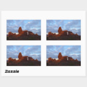 ターレットアーチアットサンライズインアーチズナショナルパーク 長方形シール (シート)