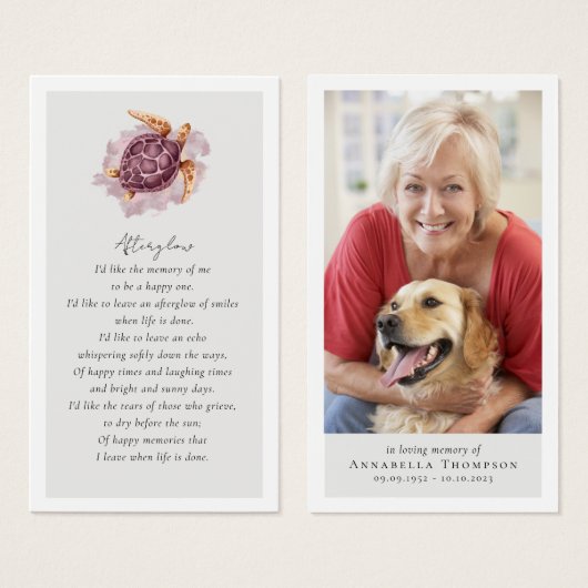 ターレフォト葬儀お願いメモリアルカード (正面&裏面)