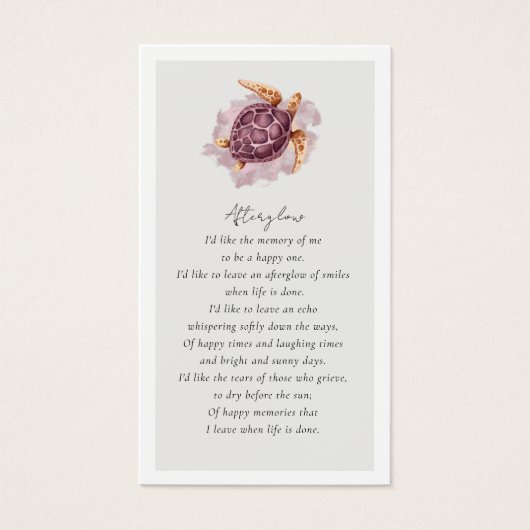 ターレフォト葬儀お願いメモリアルカード (正面)