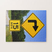 ターンとスピードのアドバイザリーロードシンボルや象徴 ジグソーパズル (横)