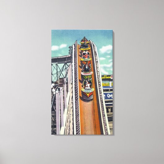 ターンに飛んでいるカップル キャンバスプリント (正面)