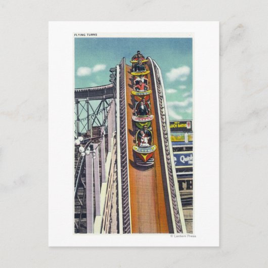 ターンに飛んでいるカップル ポストカード (正面)