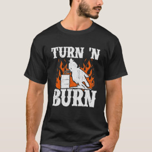 ターンアンドバーン バレルレーシング かっこいい 馬 競馬 レーサー Tシャツ