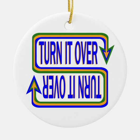 ターンオーバー感動的ことわざ引用文 セラミックオーナメント (正面)