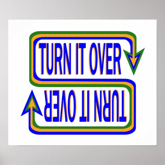 ターンオーバー感動的ことわざ引用文 ポスター (正面)