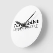 ターンタʇブɐリスɹトUN⊥ ラウンド壁時計 (傾斜)