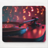 ターンテーブルとネオン踊りノート マウスパッド (正面)