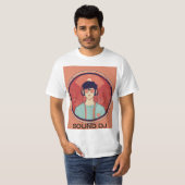 「ターンテーブルとビート」 DJ Tシャツ (正面フル)