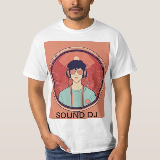 「ターンテーブルとビート」 DJ Tシャツ (正面)