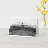 ターンテーブルの南鉄道の蒸気機関車 カード (黄色い花)