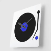 ターンテーブルの柱時計 スクエア壁時計 (傾斜)