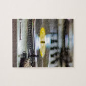 ターンテーブルの記録的なビニール音楽音のレトロのヴィンテージ ジグソーパズル (横)