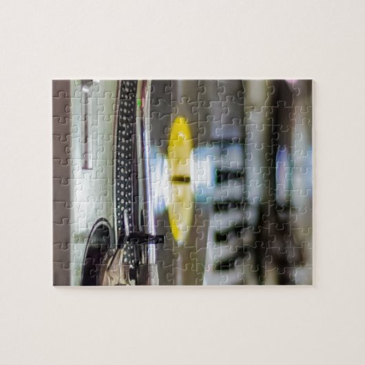 ターンテーブルの記録的なビニール音楽音のレトロのヴィンテージ ジグソーパズル (横)